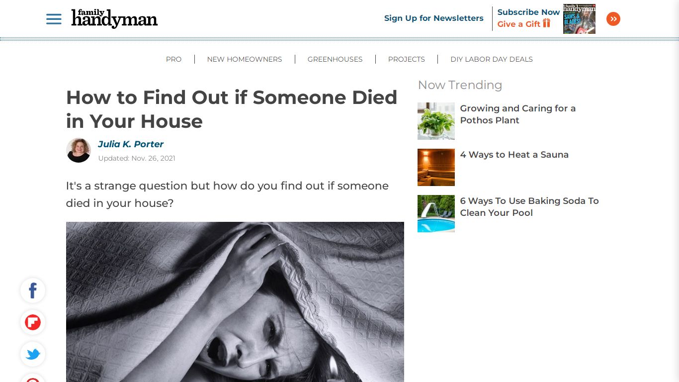 How to Find Out if Someone Died in Your House - Family Handyman